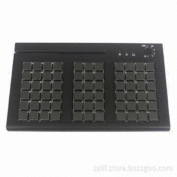 Programmable POS keyboard with 3 tracks magnetic stripe card reading and 66 membrane keys